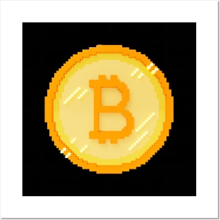 Bitcoin Pixel Art Posters and Art